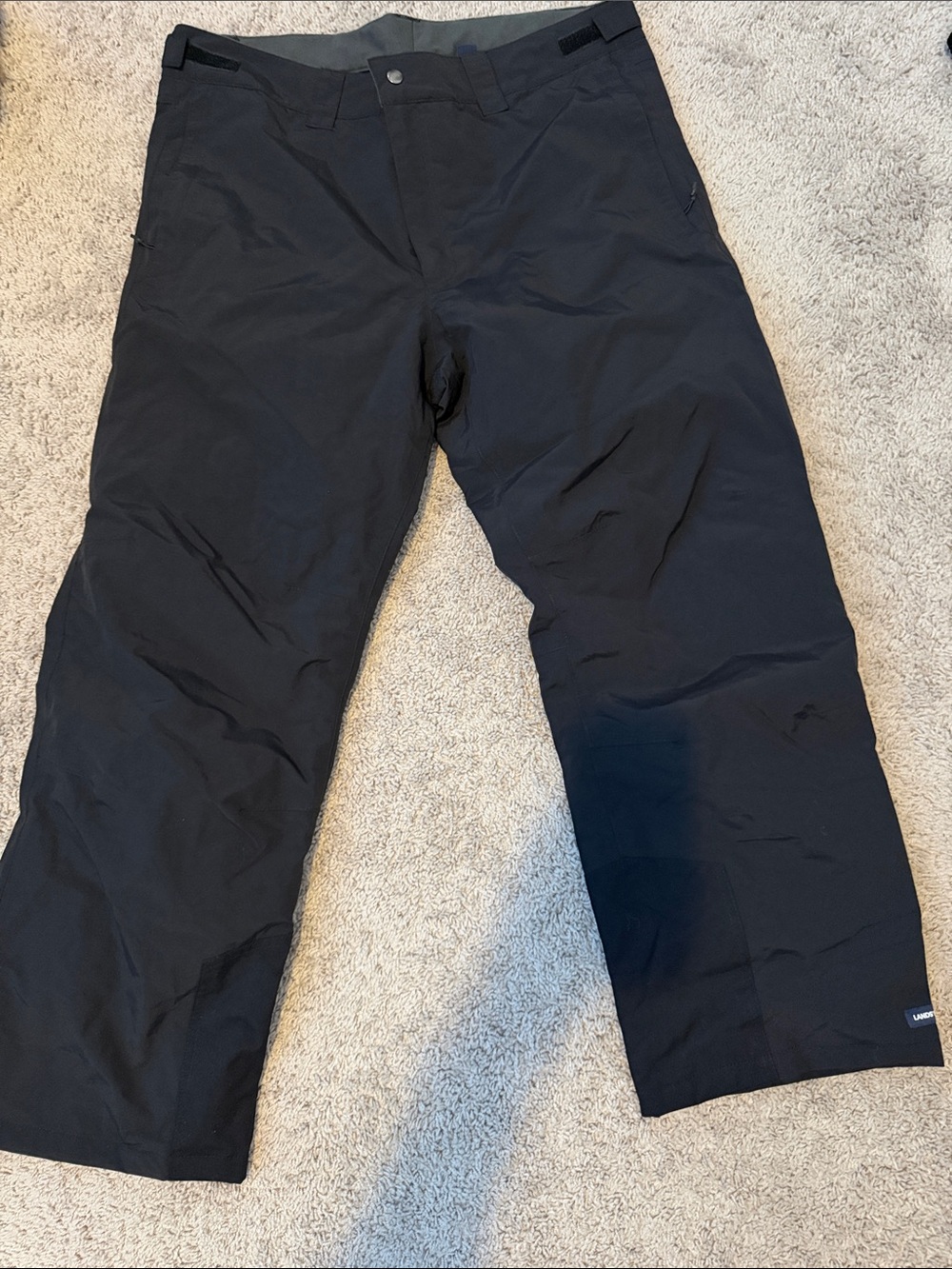Lands' End Men's Black Outdoor Pants with Branded Waistband